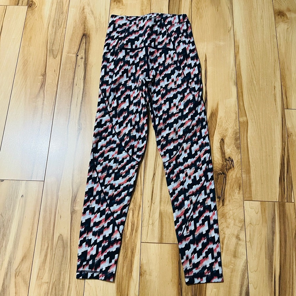 Sweaty Betty Women's Sz 4 Rapid Run High Waist 7/8 Running Leggings Blue Pink